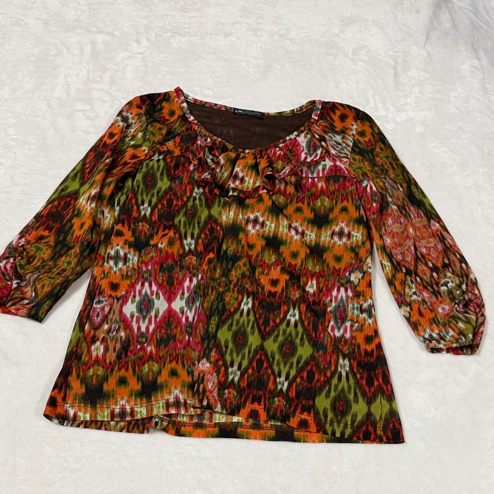 I.N. Studio Multicolor Abstract Blouse